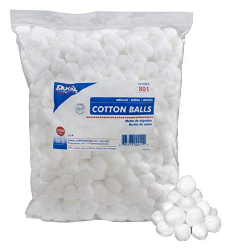 Cotton Balls. Case of 4000 Medium Cotton Balls for Wound Care. Soft and Absorbent, 100% Cotton. Non-sterile Cotton. Soft, White, Single use, Latex-Free.