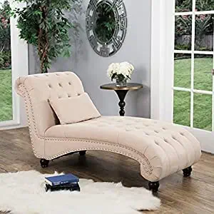 ND EURO HANDICRAFT Lazy Couch and Reclining Sofa/Recliner Chaise Longue/for Bedroom/Living Room/Office Reception Recliner Lounge Sofa and Armchair.(Cream)