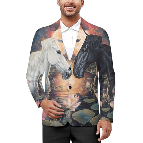 Horse Mens Blazer Lightweight Sport Coat Two Button Suit Jackets