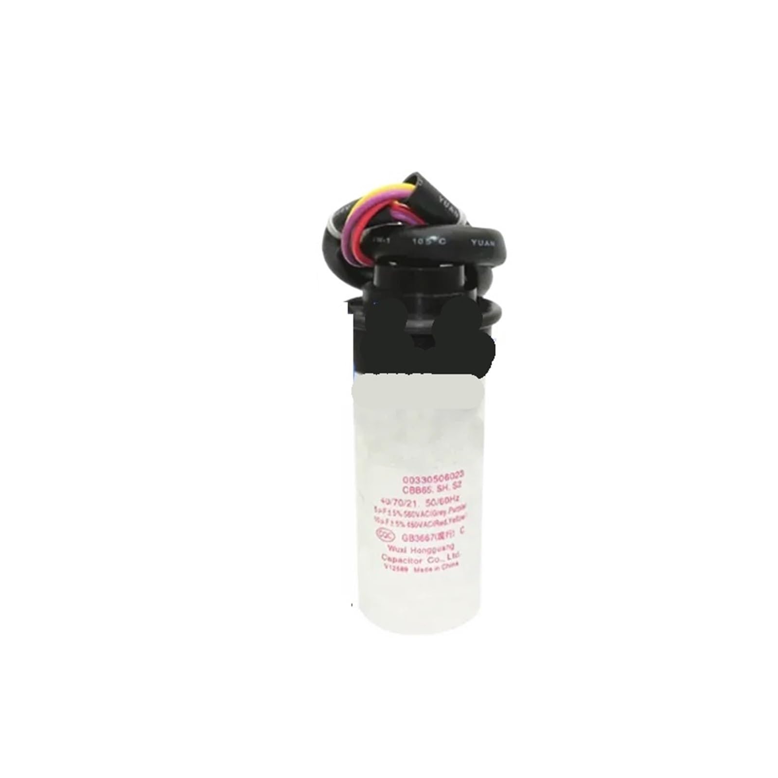 Condensateur machine à laver CBB60 10 UF + 5 UF plat résout le blocage du moteur à quatre fils