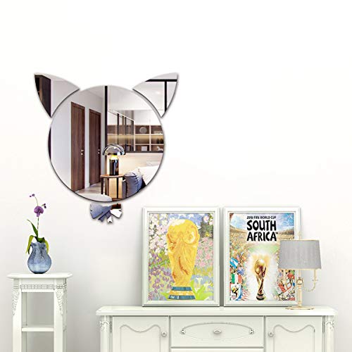 WINOMO 1Pc Acrílico Espelho Adesivo Espelho Gato Decalque Parede Espelho Decoração Adesivo Parede Ad