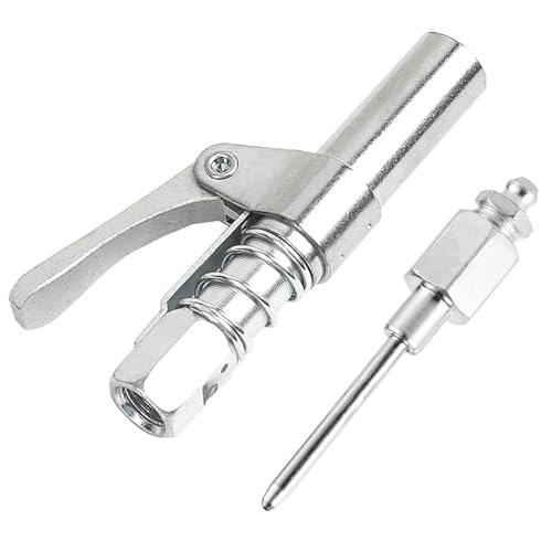 Greluma Juego de acoplador y dispensador de agujas para pistola engrasadora, accesorios de engrase Zerk compatibles con todas las pistolas engrasadoras con roscas NPT de 1/8"