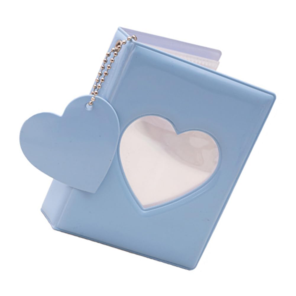 Porte-cartes photo bleu de 7,6 cm pour collection k-pop et souvenirs nomades