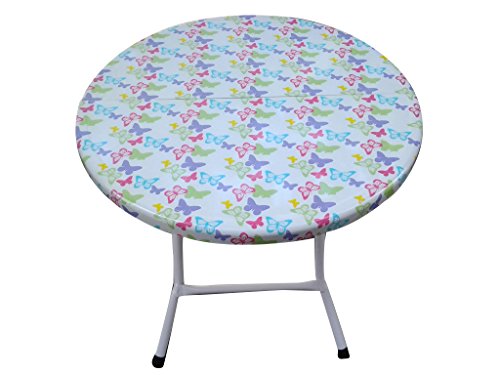 Image of AMAZE Foldable Kids Baby 1 Table-2 Chair Set-Multipurpose Study, Dining, Play, Writing & Craft Activity Table|Powder Coated Iron Frame, Portable & Space Saving- Multicolor Butterfly Print