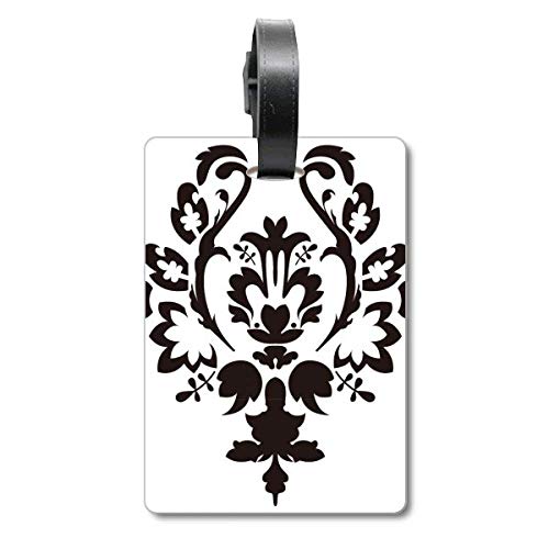 Étiquette de valise baroque noire pour voyager avec style