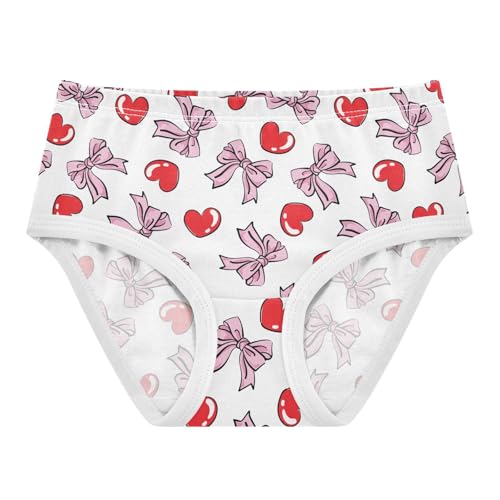 Girls' Underwear Ribbon Heart Cotton Stretch Comfort Toddler Panties