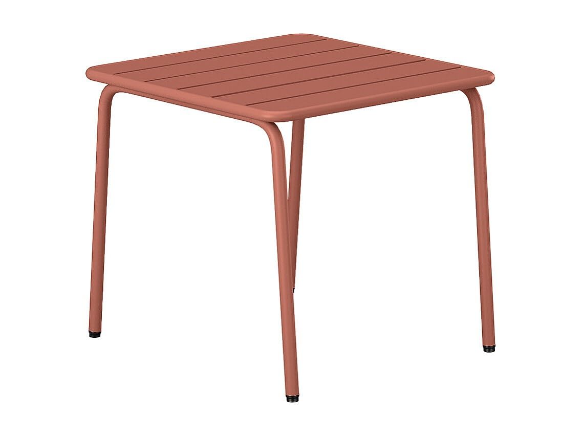 Vente-unique - Table d'appoint de Jardin en métal carrée - Terracotta - MIRMANDE de MYLIA