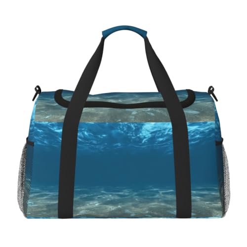 Bolsa de viaje Blue Ocean con diseño exclusivo de paisaje marino y costuras reforzadas