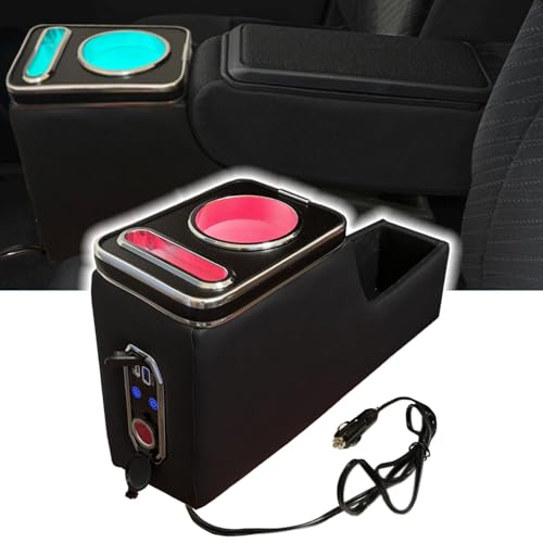 Yotetat ダイハツ タント/タントカスタム専用コンソールボックス LA650S/660S用 アームレストコンソールTANTO/TANTO CUSTOMに適用 呼吸ランプ 七色変換 タイプC &タイプAポート付き 車内収納ボックス タントカスタム パー