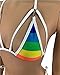 Rainbow Triangle Bikini Top LGBT Pride Parade Rave Outfits Skimpy Strappy String Adjustable Swimwear Cage Bikini Bra with Connector Handmade