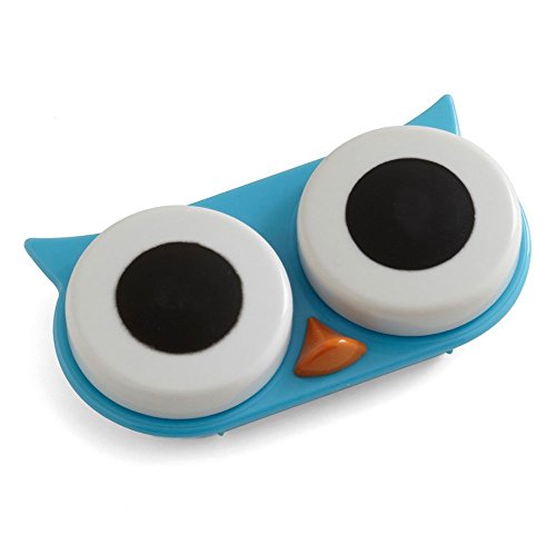 Kikkerland Retro Owl Contact Lens Case-Blue