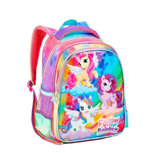 Mochila Costas Escolar Infantil Menino E Menina Creche DM ACESSÓRIOS (UNICÓRNIO TIE DYE)