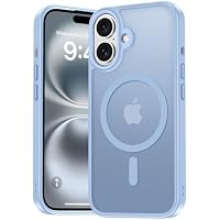 JETech Cover Magnetica Opaca per iPhone 16, Bianco | Compatibile con MagSafe, Retro Traslucido, Custodia Protezione Antiurto Sottile