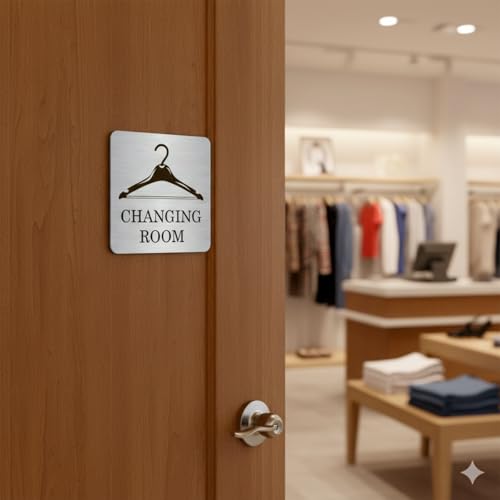Image of CHANGING ROOM Sign, 8x8 Inch, Durable Steel, Dual Mount