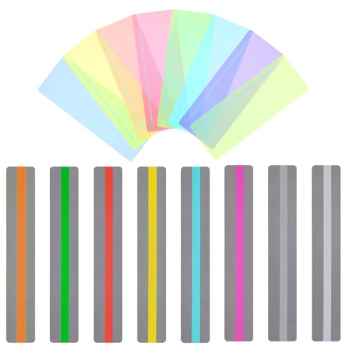 Giantree 16Pcs Guided Reading Strips, Bookmarks for Kids, Dyslexia Reading Tools Reading Tracker, Highlight Strips Colored Overlay Help with Dyslexia for Children and Teaching Supplies(16Pcs)