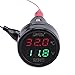 Produktbild Droking Digital Volt Temp Multimeter 12 V / 24 V Auto Spannung Monitor-10~80  Temperatur Tester Thermometer 2in1Dual Led-anzeigetafel Volt Temp Monitor (rot + Grün)