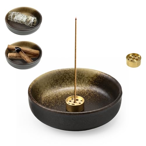 Quemador de Incienso de Cerámica, Soporte para Varillas de Incienso, Soporte para Palo Santo, Salvia para Quemar, Accesorios de Meditación y Yoga (Type A)