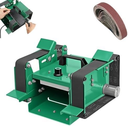 Amoladora De Banco De Doble Cabezal De 1950 W Con Lijadora De Banda, 20 Correas De Arena, Velocidad Ajustable De 800-12000 RPM, Pulido Multiángulo For Metal, Trabajo En Madera, Artesanía
