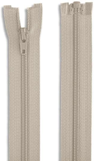 30" #3 Nylon Coil Zipper Separating Closed End - Beige - for Pants, Skirts, Dresses, Bags, Upholstery