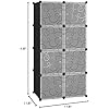C&AHOME Cube Storage Organizer with Doors, 8-Cube Shelves, Closet Cabinet, DIY Plastic Modular Bookshelf, Storage Shelving Ideal for Bedroom, Living Room, 24.8 L 12.4 W 48.4 H Black UGSHS3008A