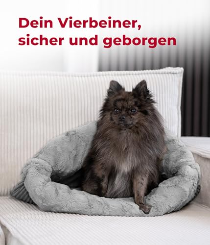 HS-Hundebett® Schlupfsack Cord-Exklusiv – Vielseitige Kuschelhöhle für Hunde und Katzen – Waschbar – Made in DE (Anthrazit/Anthrazit, 65 x 90 m)
