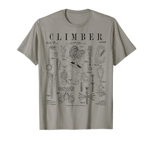 Climber Rock Climbing Bouldering Vintage Patent Print T-Shirt