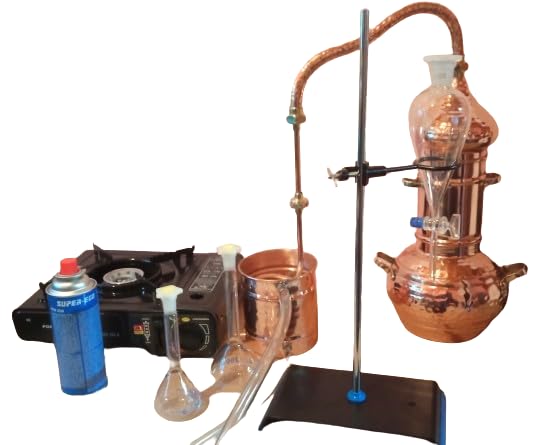Kit di avviamento alla distillazione di piante aromatiche (alambicco a colonna in rame, 3 litri)