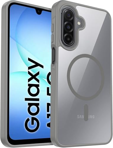 Image of DIZORO Compatible Samsung Galaxy A17 5g Case,Compatible with MagSafe, Non Yellow Military-Grade Drop Protection & Hard PC Back Cover Slim Transparent Anti-Scratch Shockproof Phone Case - Titanium