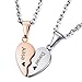 MeMeDIY Personnalisé Coeur Pendentif Collier Nom Personnalisé pour Les Couples Hommes Femmes Gravure Cadeaux d'anniversaire De Mariage pour Petit Ami Petite Amie en Acier Inoxydable Bijoux