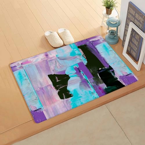Abstract Paint Kitchen Bath Door Mat Cushioned Runner Rug,Washable Welcome Floor Sink Antifatigue Mat,Waterproof & Non-Slip Comfort Standing Doormat,Multicolor Cool Abstract Scattered Colors 18