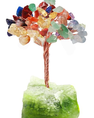 Auraadorn TREE Of Life 5 Inch,Chakra Tree Crystals And Healing Stones,Fluorite Base Money Tree cover
