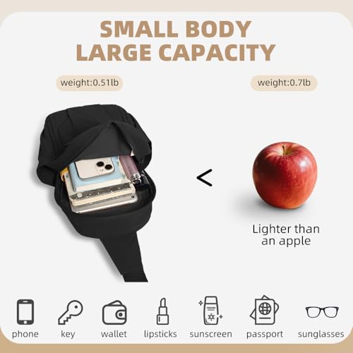 Small Sling Crossbody Bag for Men Women, Lightweight nylon chest bag，Casual Hiking Walking Outdoor Travel Cycling4