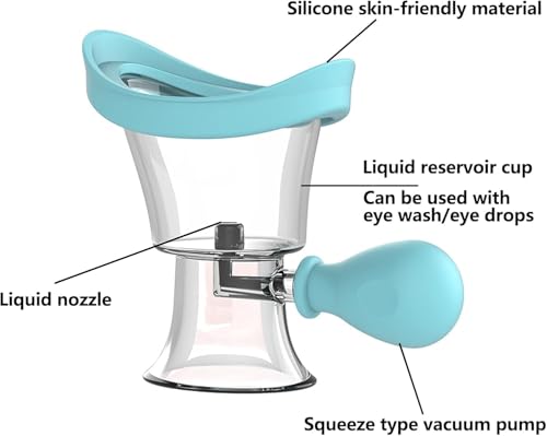 Image of Eye Wash Cup, Squeeze Rinsing Eye Wash Cup For Tired Eyes, Silicone Manual Air Pressure Eye Cleaning Cup for Eye Rinse, Reduce Dust and Cosmetic Irritation