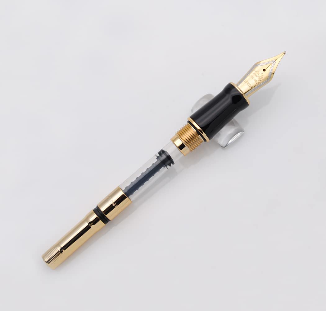 JINHAO 100 Fountain Pen Metal and Resin Grid Skeleton Writing Pen with Converter (Medium Nib, A-Red) - Image 4