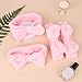Casoty 4 Pcs Pink Spa Makeup Skincare Headband for Washing Face, Coral Fleece Face Wash Skin Care Headband, Spa Party Supplies for Women Girls