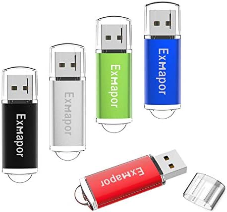USB Flash Drive 4GB 5PCS Exmapor Memory Stick Bulk Storage Pen Drive with LED Indicator
