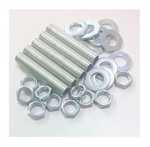 Ricambi per lampadari. Ricambi lampadari Kit 5 pezzi tubo filettato 10X1 L. 60mm più 10 dadi più 10 ranelle