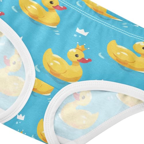 Wusikd Yellow Ducks Girls' Underwear Cotton Crowns Girls Briefs Soft Toddler Underwear 2T4