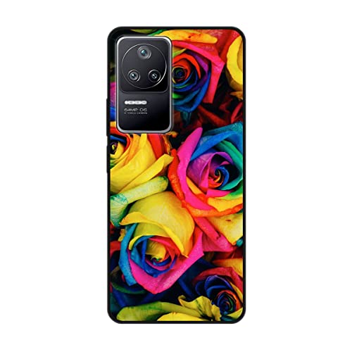Coque Xiaomi Poco F4 antichoc en TPU souple à motifs roses colorées