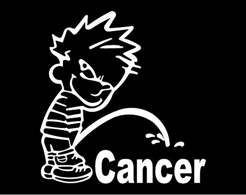 CELYCASY Pee on Cancer Decal - Calvin Pee on Decal - Pee Cancer Decal - Cancer Decal - Pee on Decal - Breast Prostate Melanoma Colon Lung Leukemia
