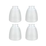 Aspen Creative 23111-4 Contemporary Style Replacement Clear with Grid Pattern Glass Shade, 2-1/8' Fitter Size, 5-1/8' high x 4-1/2' diameter, 4 Pack