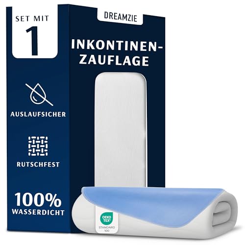 Dreamzie Inkontinenzunterlage Waschbar 75 x 90 cm - Matratzenschoner Saugfähig und Wasserdicht - Inkontinenz Bettunterlage Dreamzie Inkontinenzunterlage Waschbar 75 x 90 cm - Matratzenschoner Saugfähig und Wasserdicht - Inkontinenz Bettunterlage