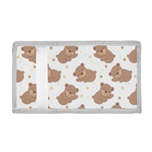 ALAZA Kids Wallets for Boys Girls Toddler Trifold Wallet Children Small Bear Star Brown with Zipper Coin Pocket2