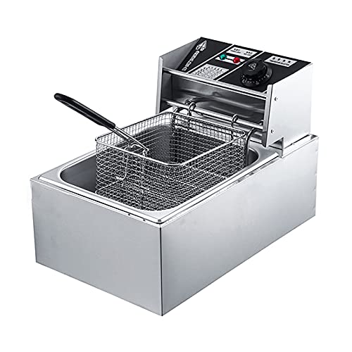 Heihe Freidora eléctrica Comercial, con Cesta, para Uso Comercial y doméstico, 10L/20L