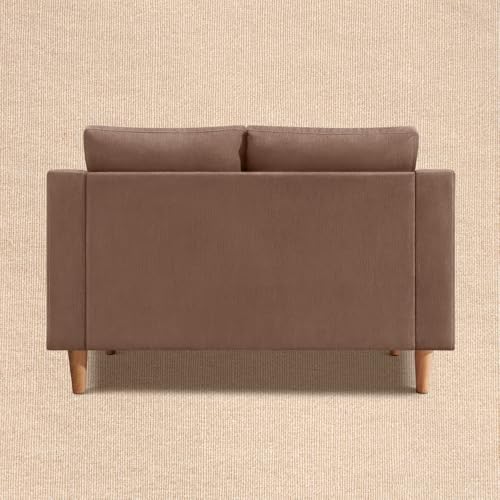 Image of Duroflex Ease Plus - 2 Seater Sofa Set for Living Room | 3 Year Warranty | Premium Wooden Frame Sofa | Anti-Pilling Fabric, Fade & Termite Resistant | Comfortable & Durable Couch - Cocoa Brown