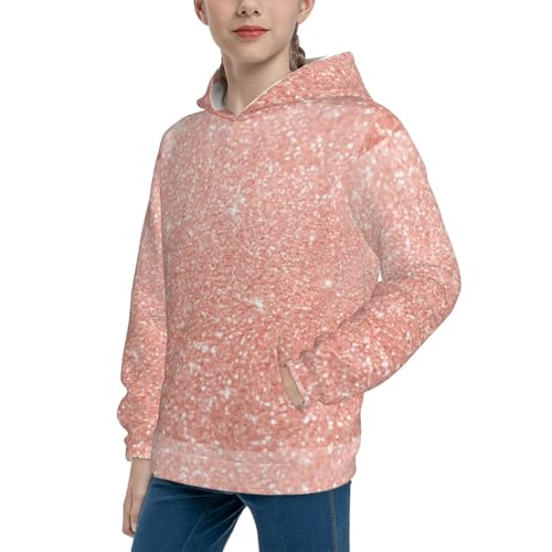 Rose Gold Glitter Kid Hoodies Boys Sweatshirts Girls Pullover with Pocket2