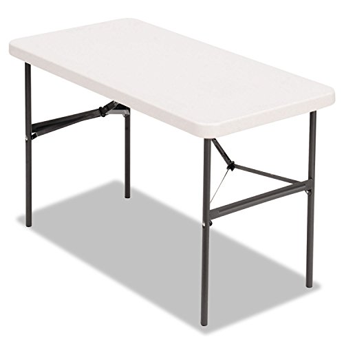 Alera 65603 Banquet Folding Table, Rectangular, Radius Edge, 48 X 24 X 29, Platinum/Charcoal #TOP17