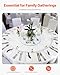 VEVOR 40 in Glass Lazy Susan Turntable, Tempered Glass Dining Table Centerpiece with 6 Rotating Wheels, 360° Smooth and Silent Spin Tabletop Rotating Tray, for Family Gatherings, Banquets & Weddings