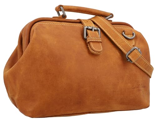 Gusti Lenkertasche Leder- Tillie A. Lenkertasche inkl. Platte Umhängetasche Fahrradtasche Ledertasche Vintage Leder Braun