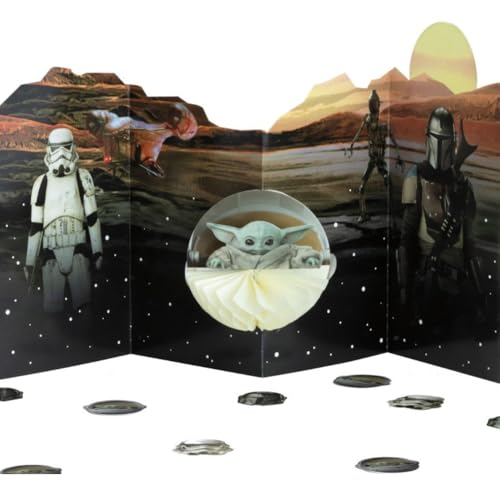 Multicolor Mandalorian The Child Table Decorating Kit (1 Count) - Perfect for Star Wars Fans & Parties